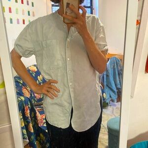 CLOSED light denim short-sleeved button-down, S